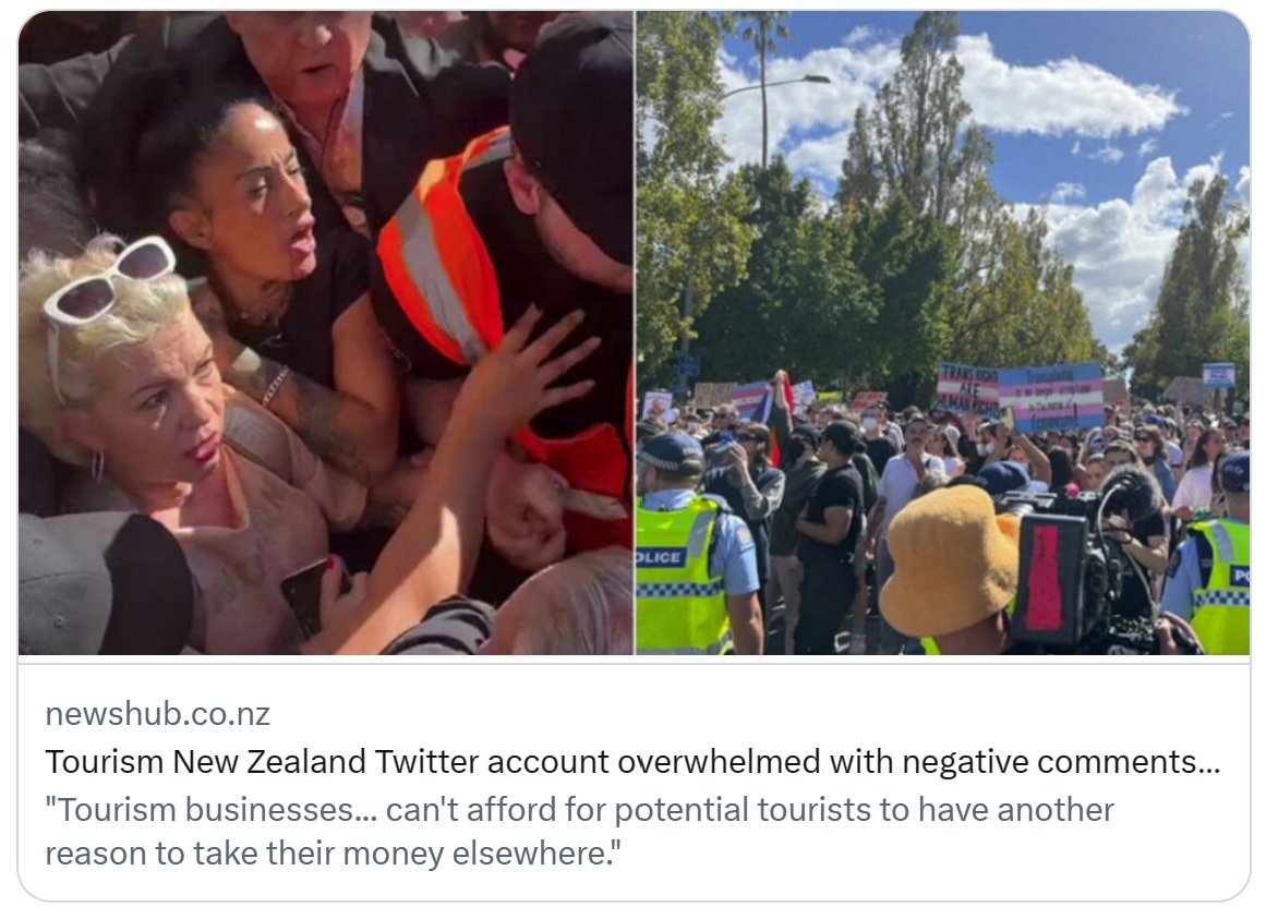 #TourismNewZealand's Twitter is overwhelmed by angry people who are taking their vacations elsewhere!

Why would I want to jet off to New Zealand when it's become the land of the dangerous rainbow hate mob?

#BoycottNewZealand #ShameOnNewZealand #NewZealand #IStandWithPosieParker