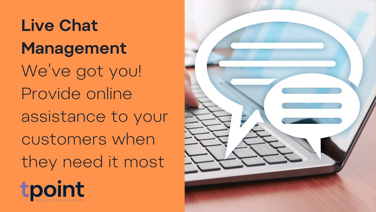 tPointSolutions's tweet image. Live chat used to be a “nice to have” service offering.

Today, more than 41% of customers expect live chat on your website.

Contact us today on tPoint.Enquiries@wearewoven.com to find out more about implementing live chat in your business

#LiveChat #Business #CustomerService