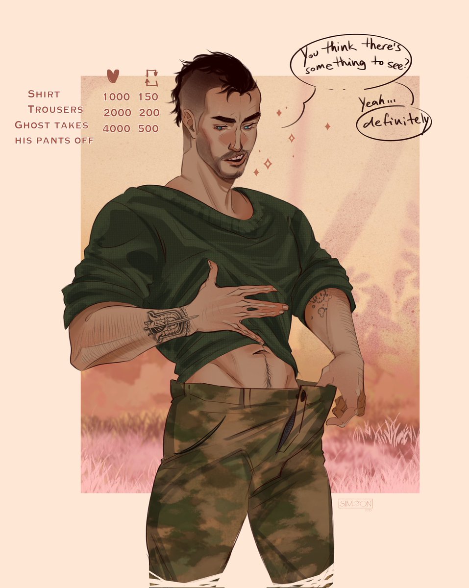 simoondraws's tweet photo. Wow, that was really fast 😳
Round 2✨
#soapmw2 #MW2 #MWII https://t.co/dOaCfwVtxN
