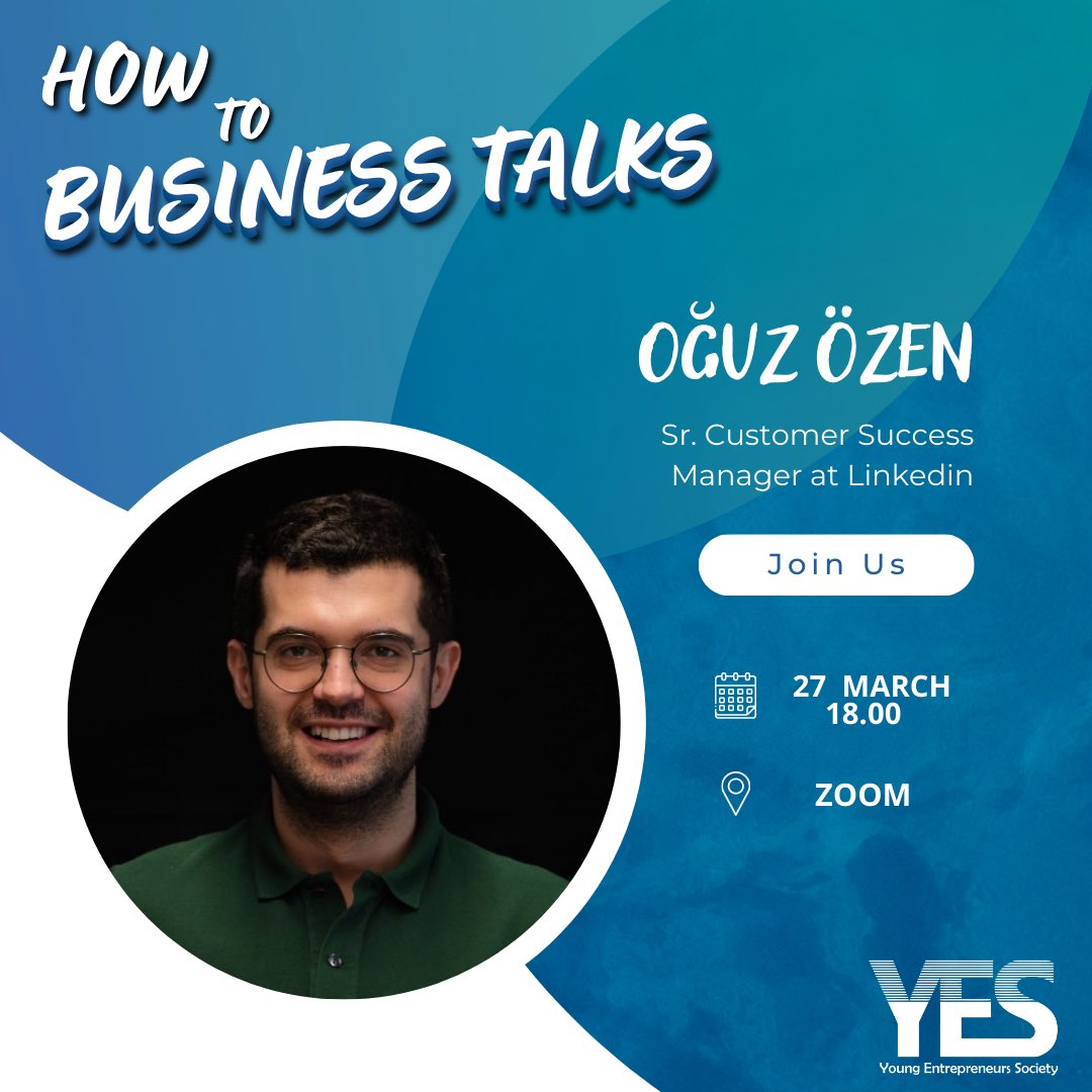 At 6 pm on 27th of March on Zoom, we are having another session of How to Business Talks with Oğuz Özen from LinkedIn Dublin. This is your chance to know how to Rock Your LinkedIn Profile!🚀

GE 250/251 points will be given! Don’t forget to register beforehand.