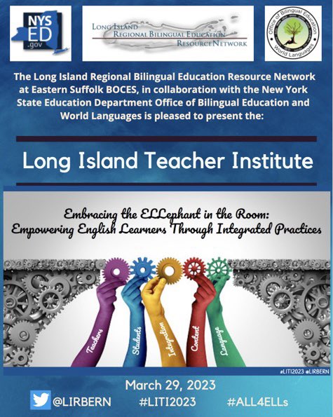 The Long Island Teacher Institute @LIRBERN celebrates our local district educators as presenters! We look forward to learning with @LorraineRadice1 @LBNY_ENL #LITI2023