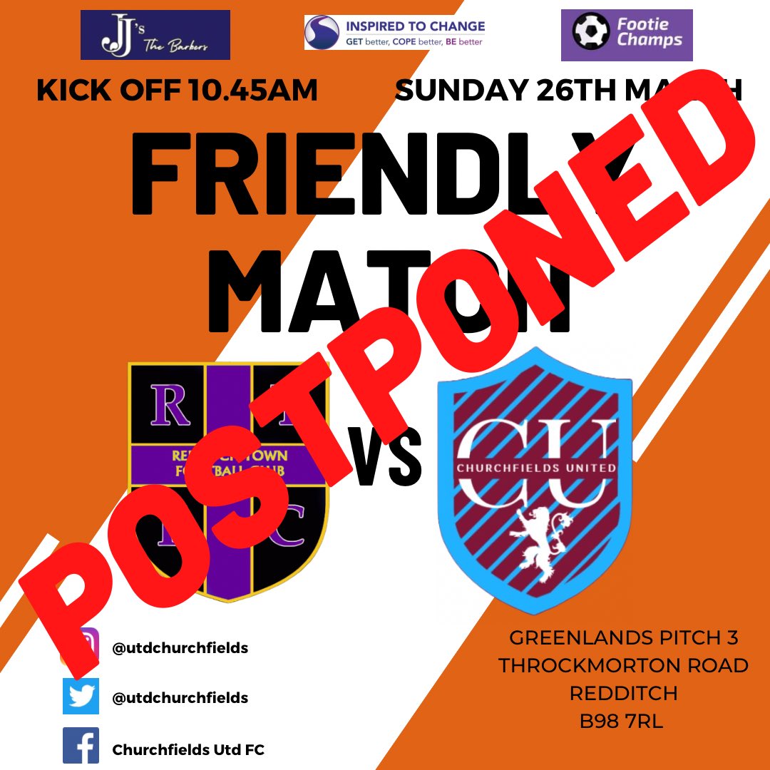 Game postponed due to water logged pitch! #UTC⛪️