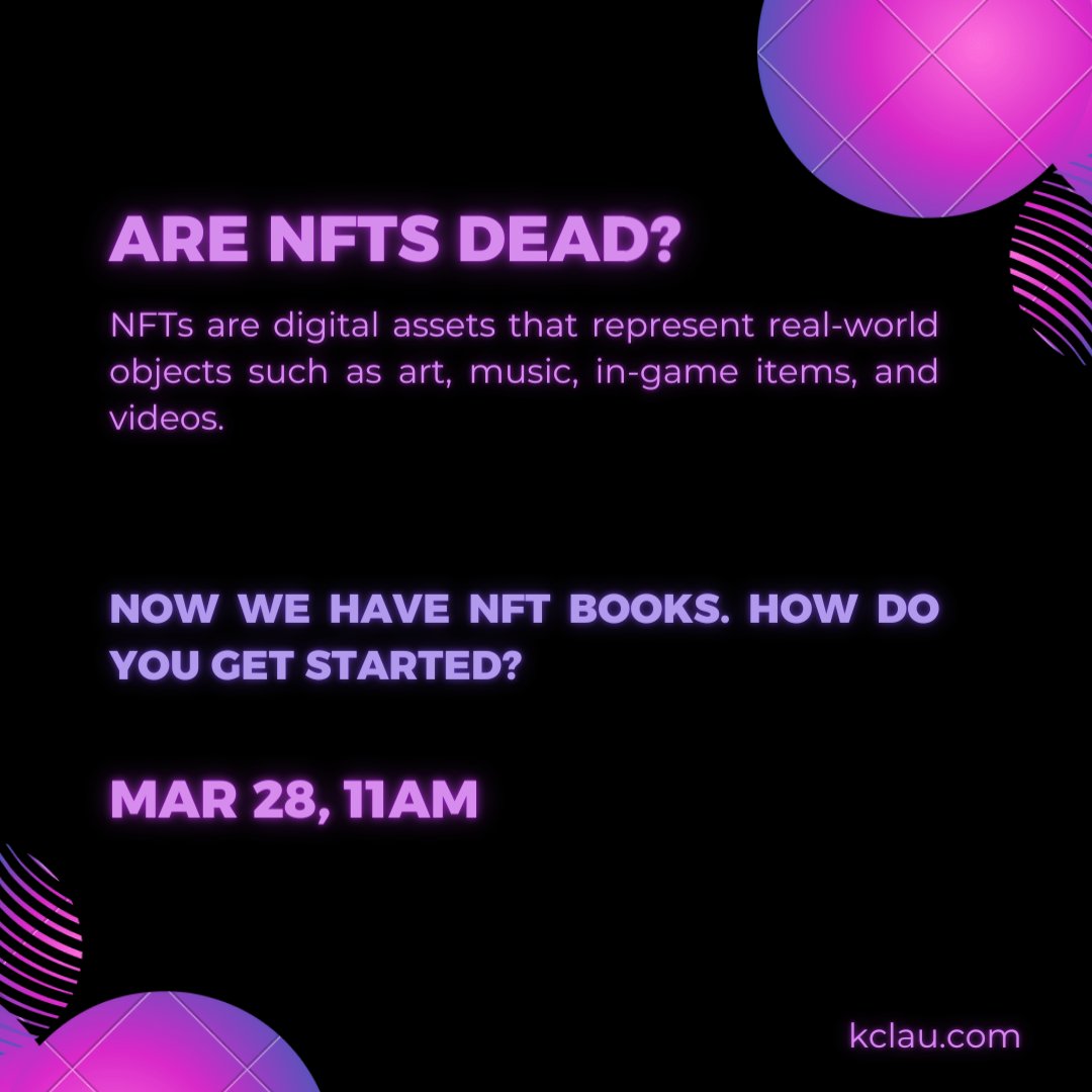 moneytips's tweet photo. Presently, we now have NFT books.
So, what are they? How are they created? Do people actually read them?

Let's chat on March 28, 11AM! Join us at the link here:
https://t.co/u9SIknmk6q https://t.co/XAqfajVA3Y