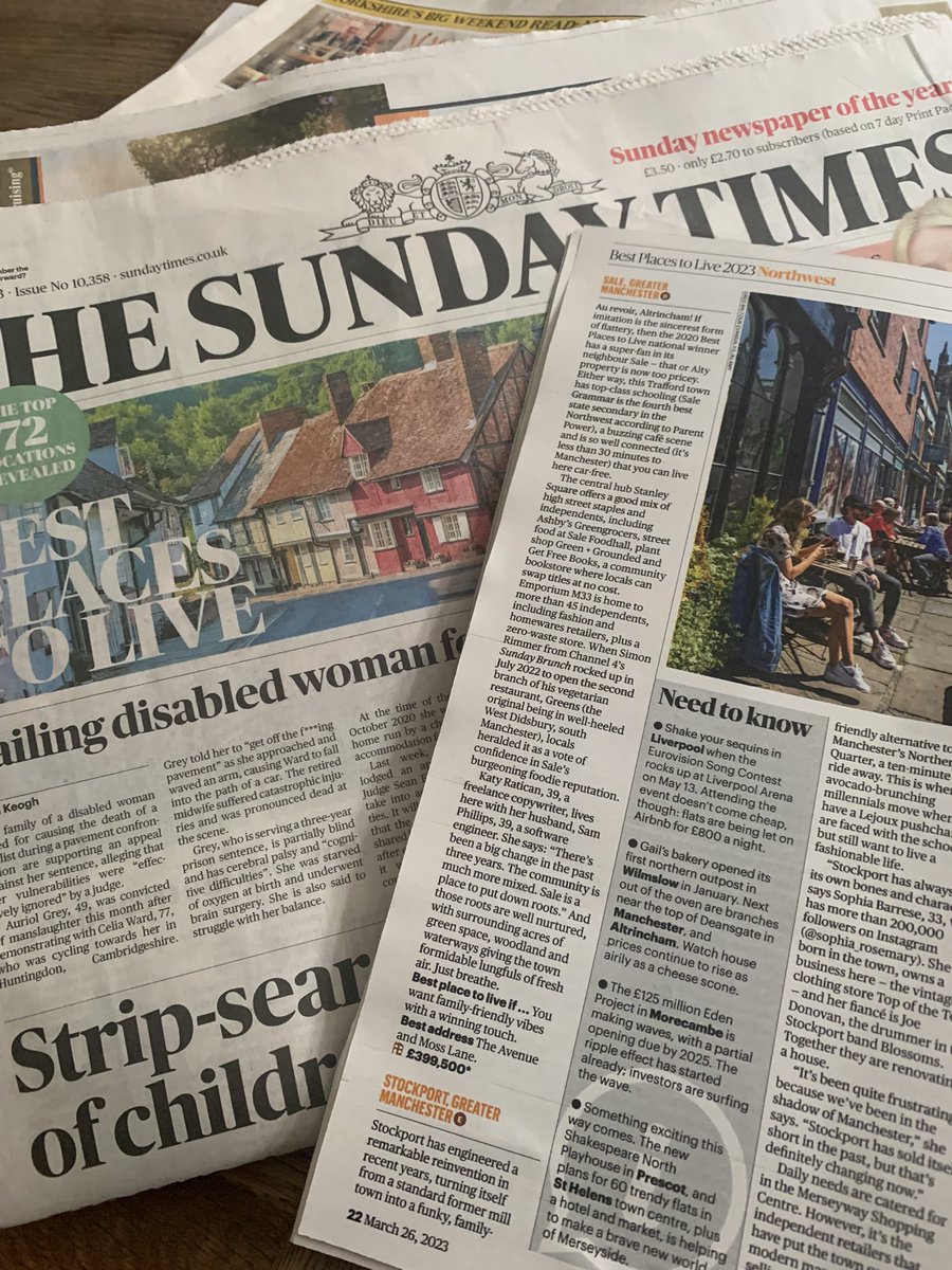 It’s out - the definitive guide to where’s in. From #Thirsk to #Tarporley, thank you for all the insider info, tips &amp; opinions. Revealed: The Sunday Times Best Places to Live 2023 #property #homes #BestPlacesToLive 

thetimes.co.uk/article/82cb91…