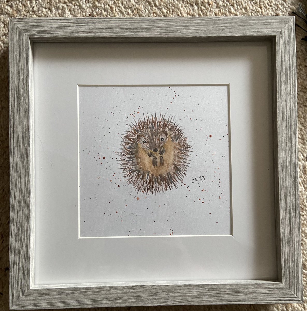 #hedgehog watercolour with ink and splash effect £45 #WorcestershireHour #malvernhillshour #nature please RT