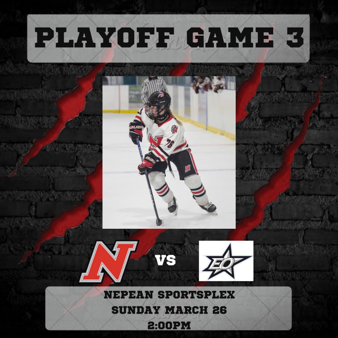 All tied up after 2 games‼️Pack the barn today at 2:00 at Nepean Sportsplex. The girls are ready for the battle. #nepeanwildcats #ngha #owha #letsgonepean #clawsout
