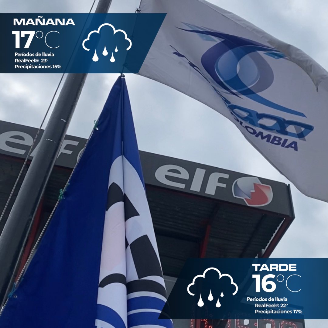 ¡ES HOY, es hoy! 

Hoy es nuestra tan esperada #InauguralTC2000, la primera fecha de este campeonato.

Comenzamos la tabla en ceros, listos para darla toda este año.

☀️🌈☁️⛅️Así estará hoy el clima desde <a href="/Autodromos/">Autódromo de Tocancipá</a>