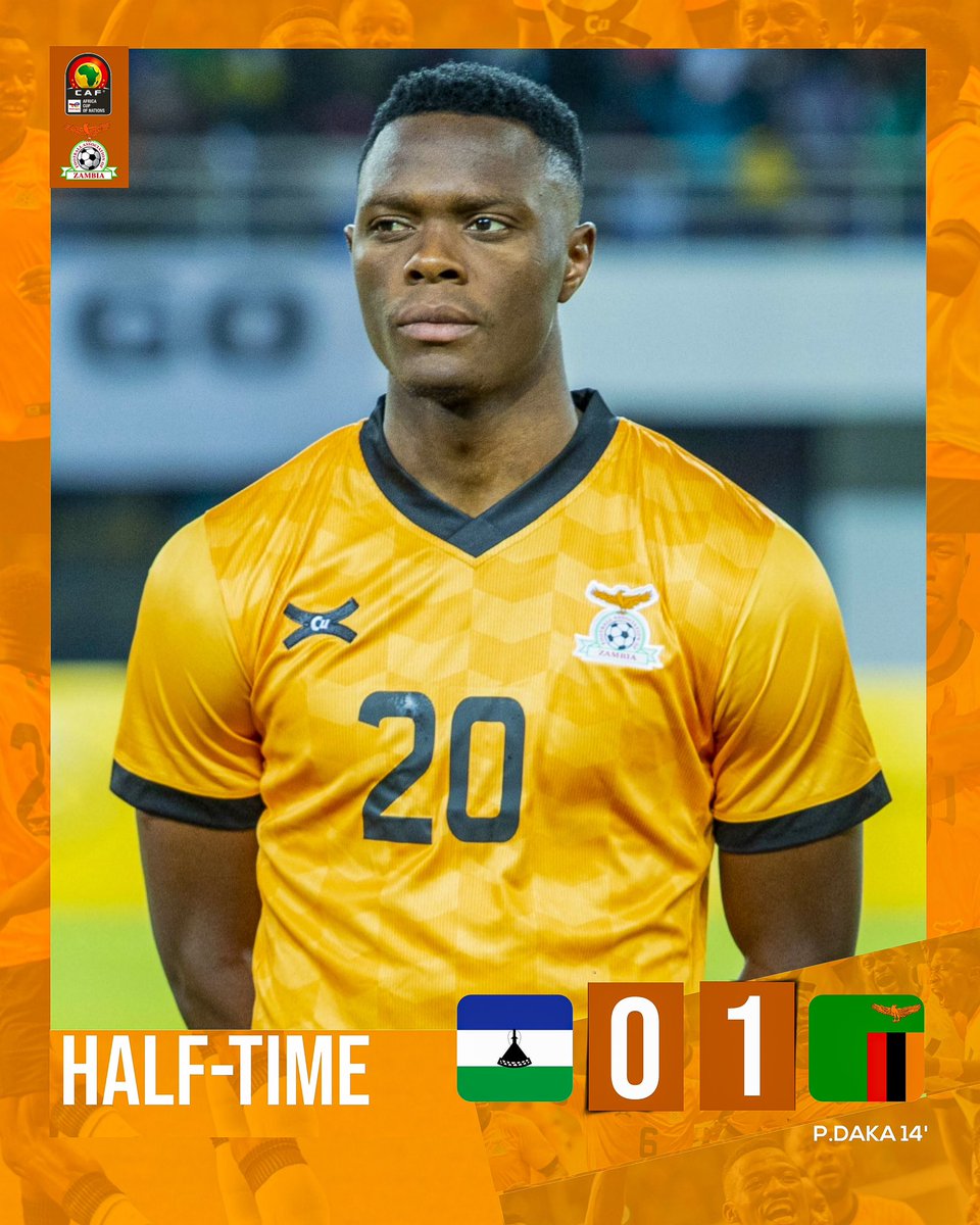 FAZFootball's tweet photo. Chipolopolo lead at the break!
#AFCON2023Q #LESZAM https://t.co/xGvSxXxiJb
