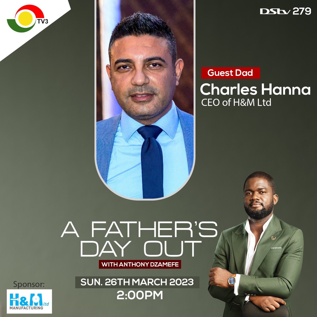 iCANN_Brands's tweet photo. #Afathersdayout is on @tv3_ghana now with @AnthonyDzamefe.Our guest dad today is Mr Charles Hanna CEO of @H&amp;M manufacturing ltd.
Cc:@maameadjoa10 https://t.co/2hQVveSmEo