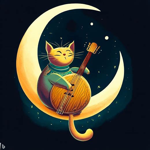 karamenii's tweet photo. moon cat &amp; lute    左
moon cat &amp; lute illustration    右 https://t.co/jN9A3QbZ0o