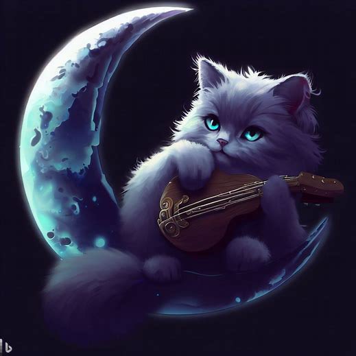karamenii's tweet photo. moon cat &amp; lute    左
moon cat &amp; lute illustration    右 https://t.co/jN9A3QbZ0o