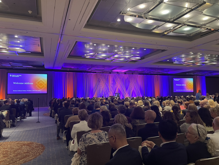 hlcommission's tweet image. It’s the first day of the general program at #HLC2023, and @hlcpresident Barbara Gellman-Danley is opening the day with a Welcome Address.