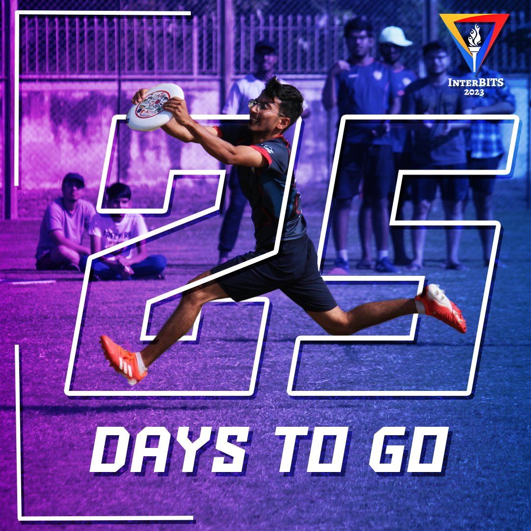 bits_bosm's tweet photo. The countdown to the first-ever edition of InterBITS begins! 
Get ready to experience the thrill of victory and the agony of defeat! With just 25 days left to go, mark the dates on your calendars now and be a part of all the action!
#InterBITS #bitspilani #fest #sports #bosm https://t.co/OqZaR7byeN