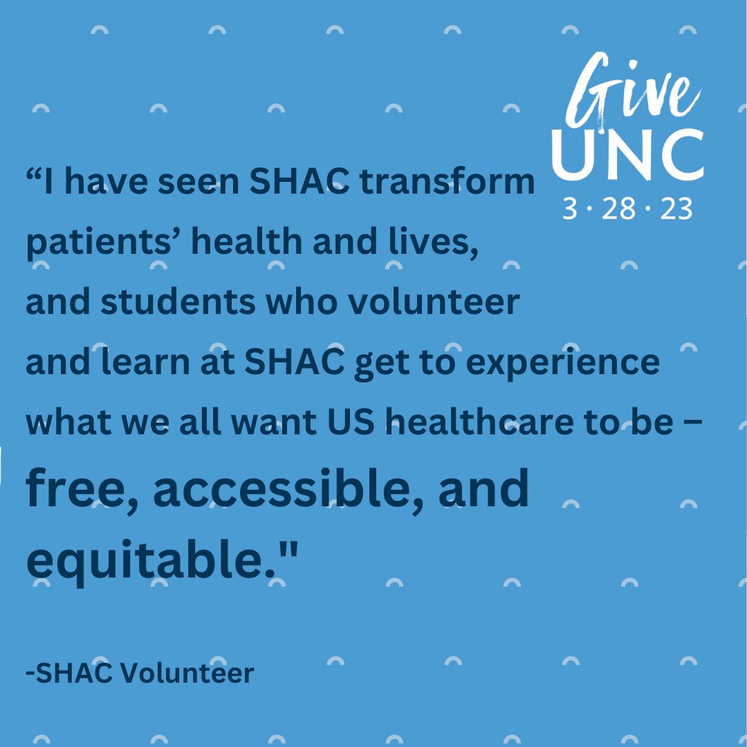 UNC_SHAC's tweet photo. We appreciate our volunteers and supporters! #giveunc https://t.co/rJ8pxalwO4