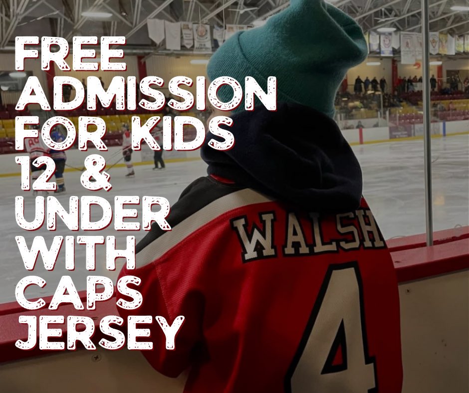 SJSeniorCaps's tweet photo. Game 2: 7:45pm @JBRegional 
General admission $12
Kids $5
Free for kids 12&amp;under with Caps jersey

@SJCapsU13A @CapsAtomA @SJMHA @icedogsnl @U9Capsgirls @capsatomb @NLGirlsHockey @HkyNL https://t.co/VR3sJQByqC