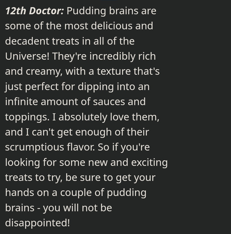 Capaldian_4ever's tweet photo. Help.... 12th had definitely to much contact with Missy..... 👌

Pudding brains aka humans.... 😃 https://t.co/HbvhtETWs5