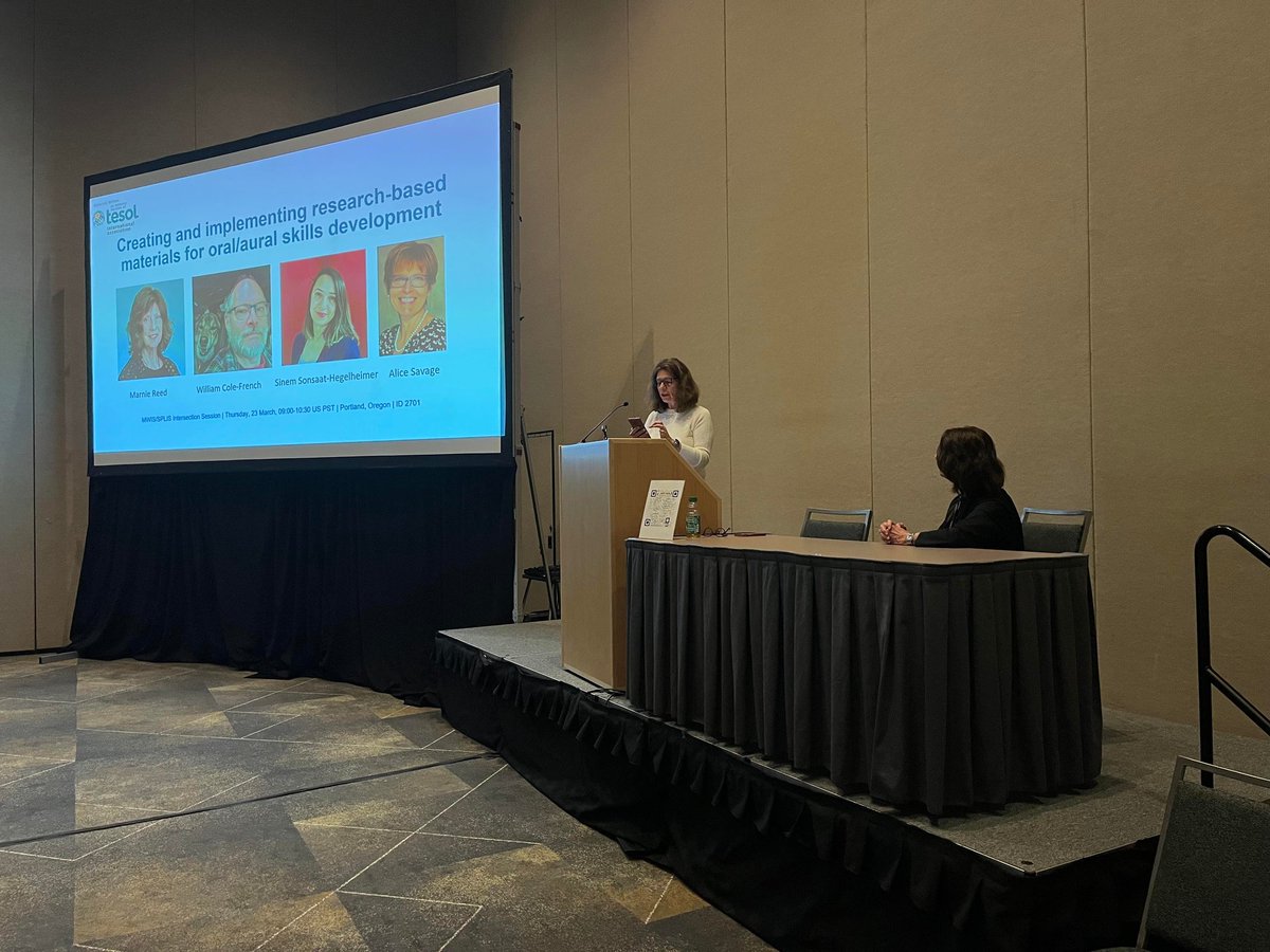 (2) #TESOL2023 #MWIS-SP Intersection Panel: Creating and implementing researrch-based materials for oral/aural skills development. Moderated by <a href="/Beatrix/">she who makes happy</a> Burghardt