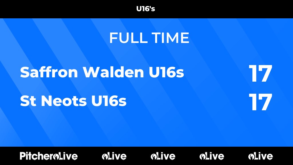 FULL TIME: Saffron Walden U16s 17 - 17 St Neots U16s
#SAFSTN #Pitchero
stneotsrugbyclub.com/teams/202954/m…