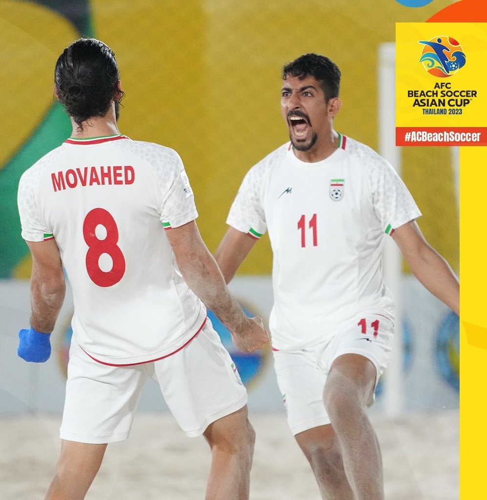 🏆 𝐈𝐑𝐀𝐍 𝐀𝐑𝐄 𝐓𝐇𝐄 𝐀𝐒𝐈𝐀𝐍 𝐁𝐄𝐀𝐂𝐇 𝐒𝐎𝐂𝐂𝐄𝐑 𝐂𝐇𝐀𝐌𝐏𝐈𝐎𝐍𝐒!

#TeamMelliSaheli 🇮🇷 defeated Japan 🇯🇵 6 - 0 in the @AFCAsianCup Beach Soccer Final 🏖 ⚽

#ACBeachSoccer