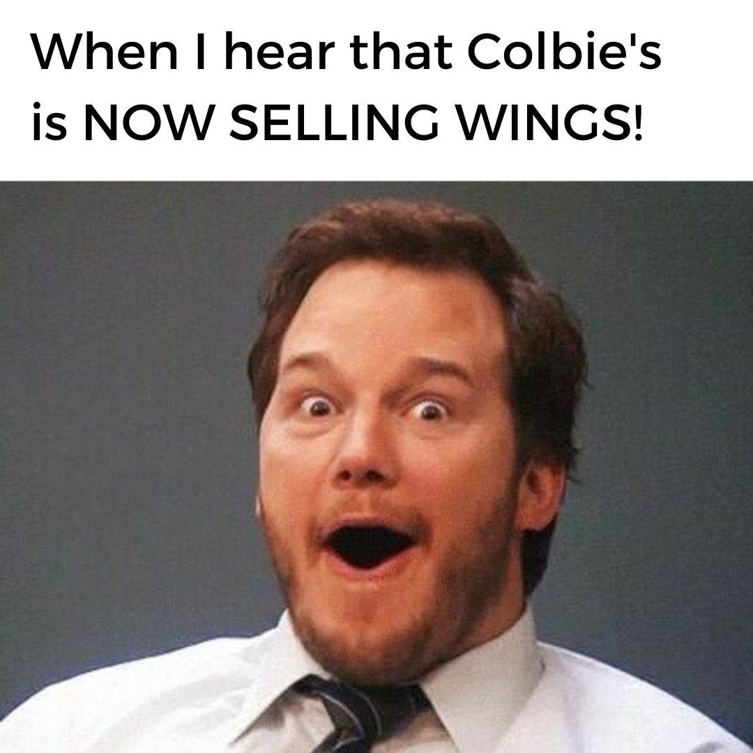 EatAtColbies's tweet photo. 💥 That's RIGHT!! 💥

Colbie's now has WINGS!!! 🔥🔥

Head to Colbie's and get your Nashville On with our epic lineup of Southern-Kissed WINGS!! 😘

#Colbies #EatAtColbies #SoutherKissed #Wings https://t.co/wETKdvwYVZ