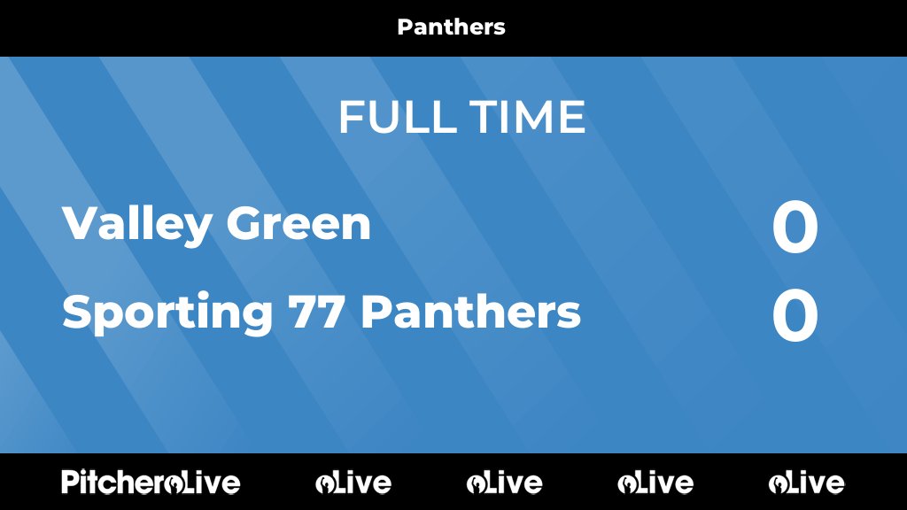 FULL TIME: Valley Green 0 - 0 Sporting 77 Panthers
#VALSPO #Pitchero
sporting77.co.uk/teams/258457/m…