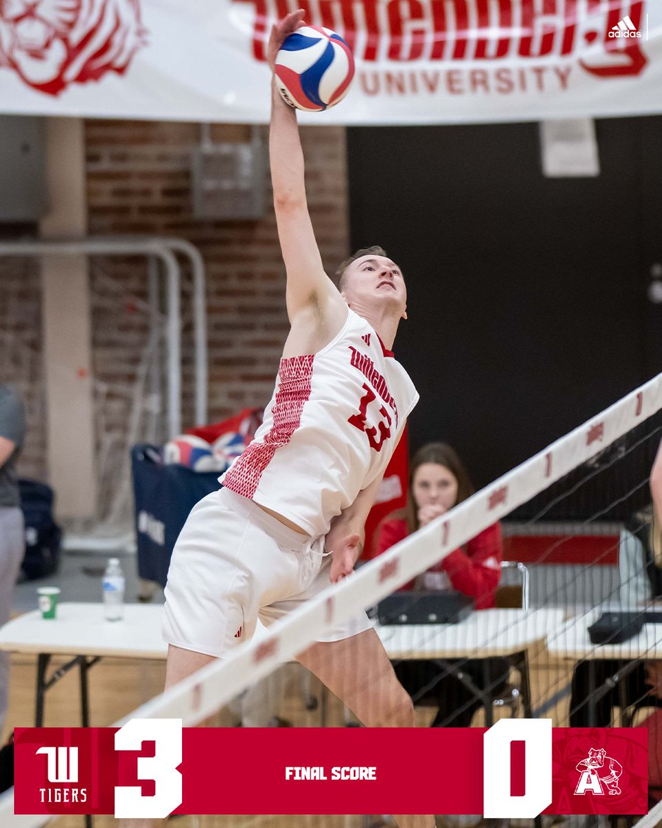 WittAthletics's tweet photo. Men's Volleyball sweeps Adrian 3-0! #TigerUp https://t.co/KnEpqDjsiS