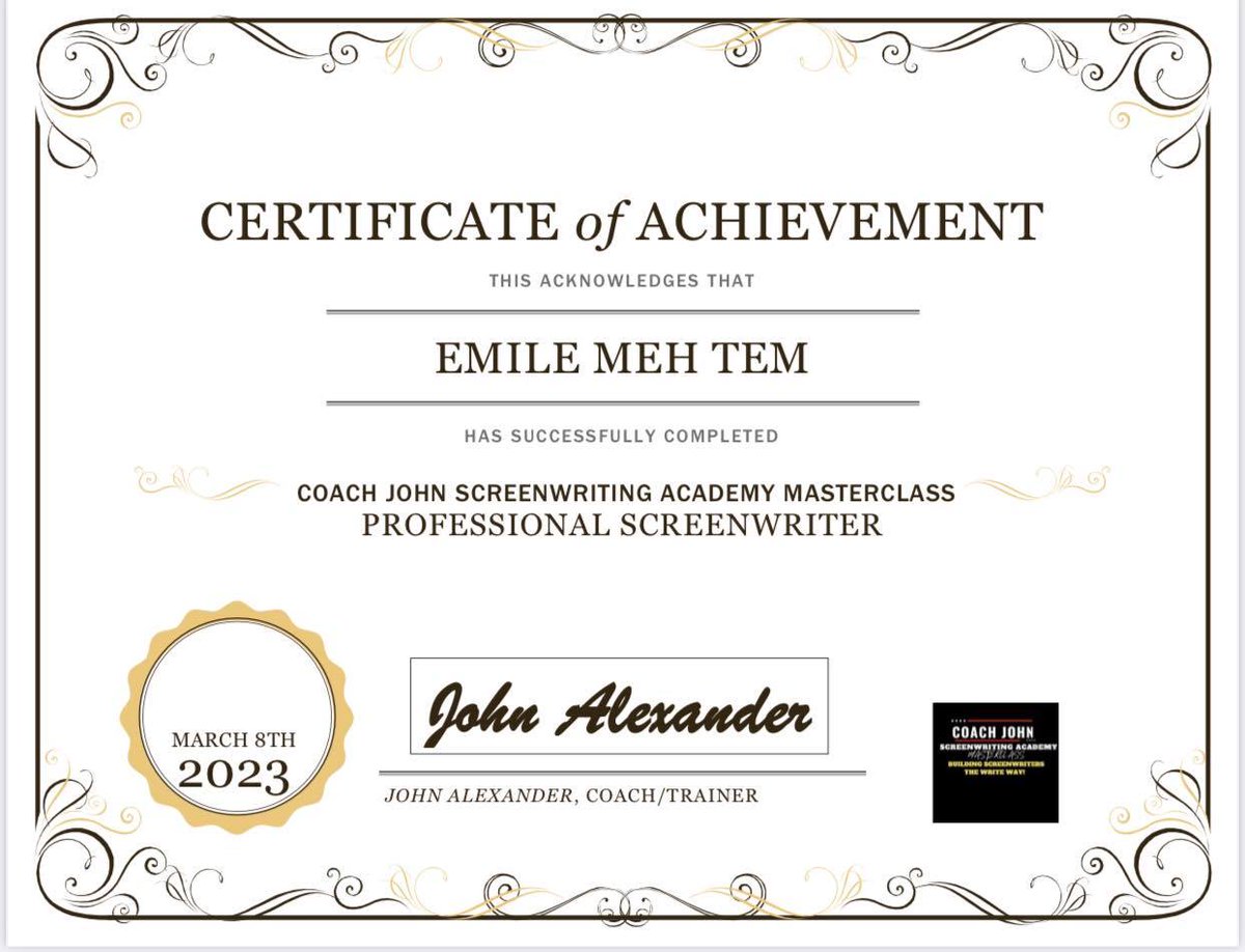EmileMeh's tweet photo. I'm now a graduate and a professional #screenwriter. Game on https://t.co/AmBOYSxHM7