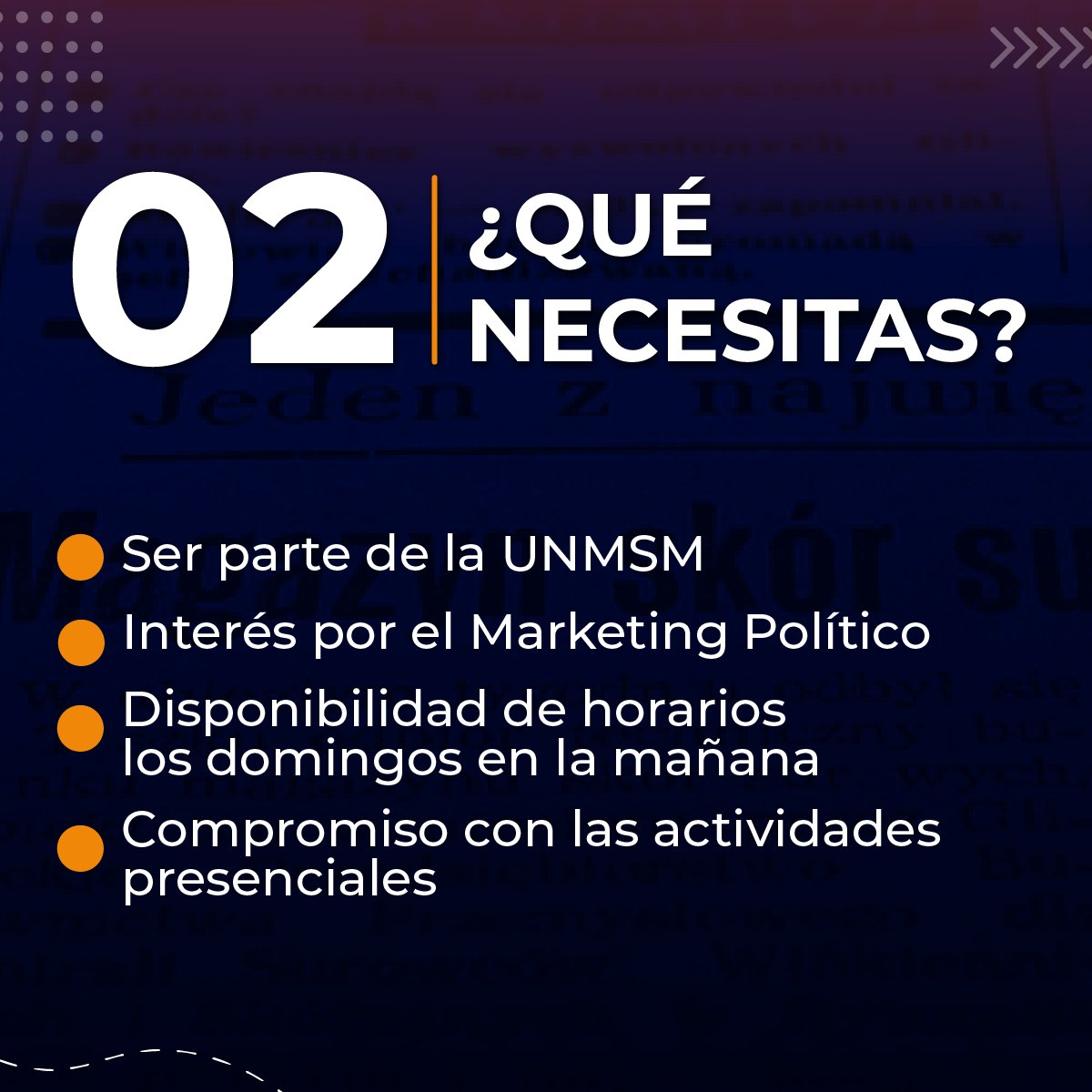 joenapolitan_sm's tweet photo. INICIAMOS CON LA CONVOCATORIA #ElevandoElMarketingPolitico
"Joe Napolitan" está en la búsqueda de nuevos talentos sanmarquinos interesados en la ComPol.
📌Para postular debes inscribirte en este formulario hasta el domingo 2 de abril. https://t.co/fGuMjX7E4N 
#UNMSM #SanMarcos https://t.co/8Yk5iQPApK