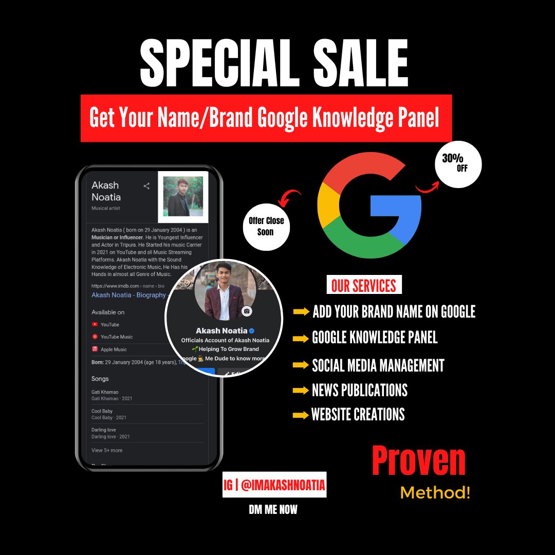 imakashnoatia's tweet image. 📌𝗕𝗲𝗻𝗲𝗳𝗶𝘁𝘀 𝗼𝗳 𝗞𝗻𝗼𝘄𝗹𝗲𝗱𝗴𝗲 𝗣𝗮𝗻𝗲𝗹 𝗙𝗼𝗿 𝗬𝗼𝘂𝗿 𝗣𝗲𝗿𝘀𝗼𝗻𝗮𝗹 𝗕𝗿𝗮𝗻𝗱𝗶𝗻𝗴 &amp;amp; 𝗕𝘂𝘀𝗶𝗻𝗲𝘀𝘀 💹
⭐️It offers highly visible basic business information.
⭐️It helps in building Credibility &amp;amp; Authority 

#GoogleKnowledgepanel 
#knowledgepanel #PR