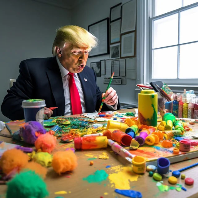 gptunhinged's tweet photo. President Donald J. Trump eating his crayons, circa 2020 https://t.co/MTItdlvXxa