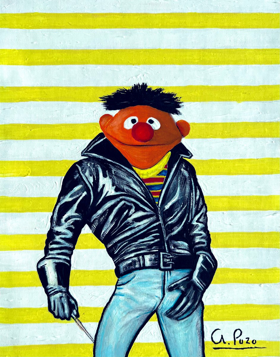 Ernie of Finland <a href="/SesameErnie/">Ernie</a> + #TomofFinland <a href="/domekarukoski/">Dome Karukoski</a> #gayart #oilpainting #antoniopozo