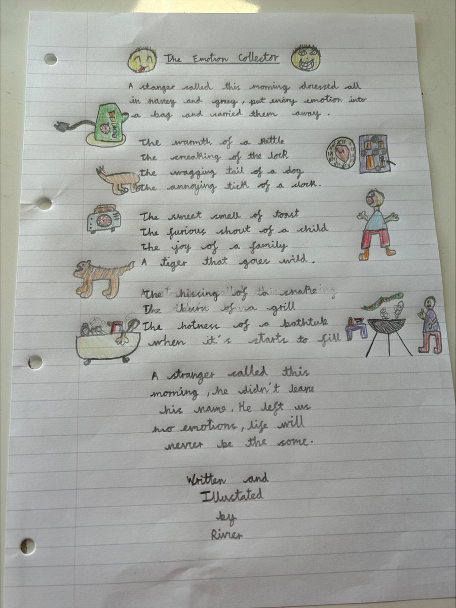 class8stmarys's tweet photo. For World Poetry Day, Class 8 wrote their own version of The Sound Collector by Roger McGough. Here are some wonderful examples of their work! #WorldPoetryDay2023 @stmarysderby https://t.co/81JVcrF4Bh