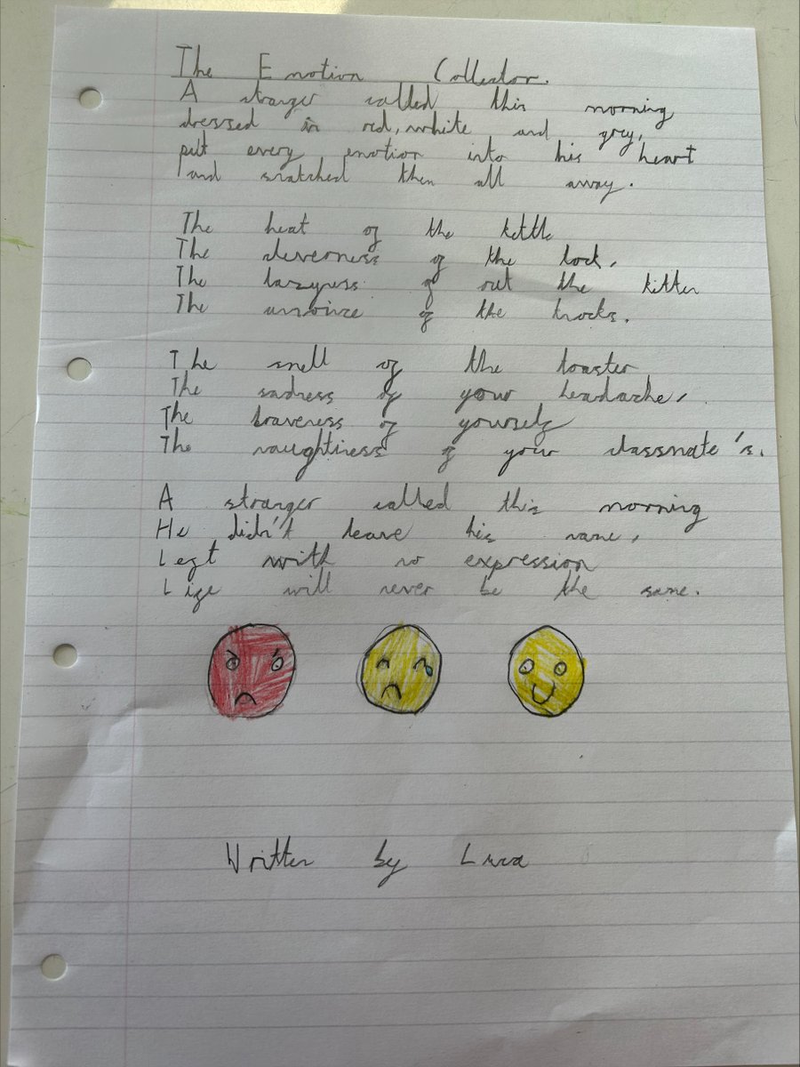 class8stmarys's tweet photo. For World Poetry Day, Class 8 wrote their own version of The Sound Collector by Roger McGough. Here are some wonderful examples of their work! #WorldPoetryDay2023 @stmarysderby https://t.co/81JVcrF4Bh