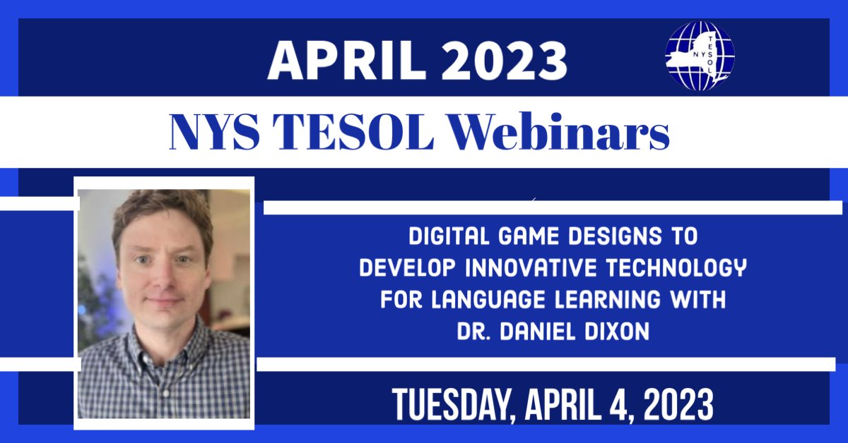 NYS TESOL Webinar 📣 FREE Upcoming Event! Discover the cutting-edge world of game-based language learning with our exciting webinars hosted by NYS TESOL Technology Enhanced Language Learning SIG! Event Registration & Information: mms.nystesol.org/ct.php?lid=193…