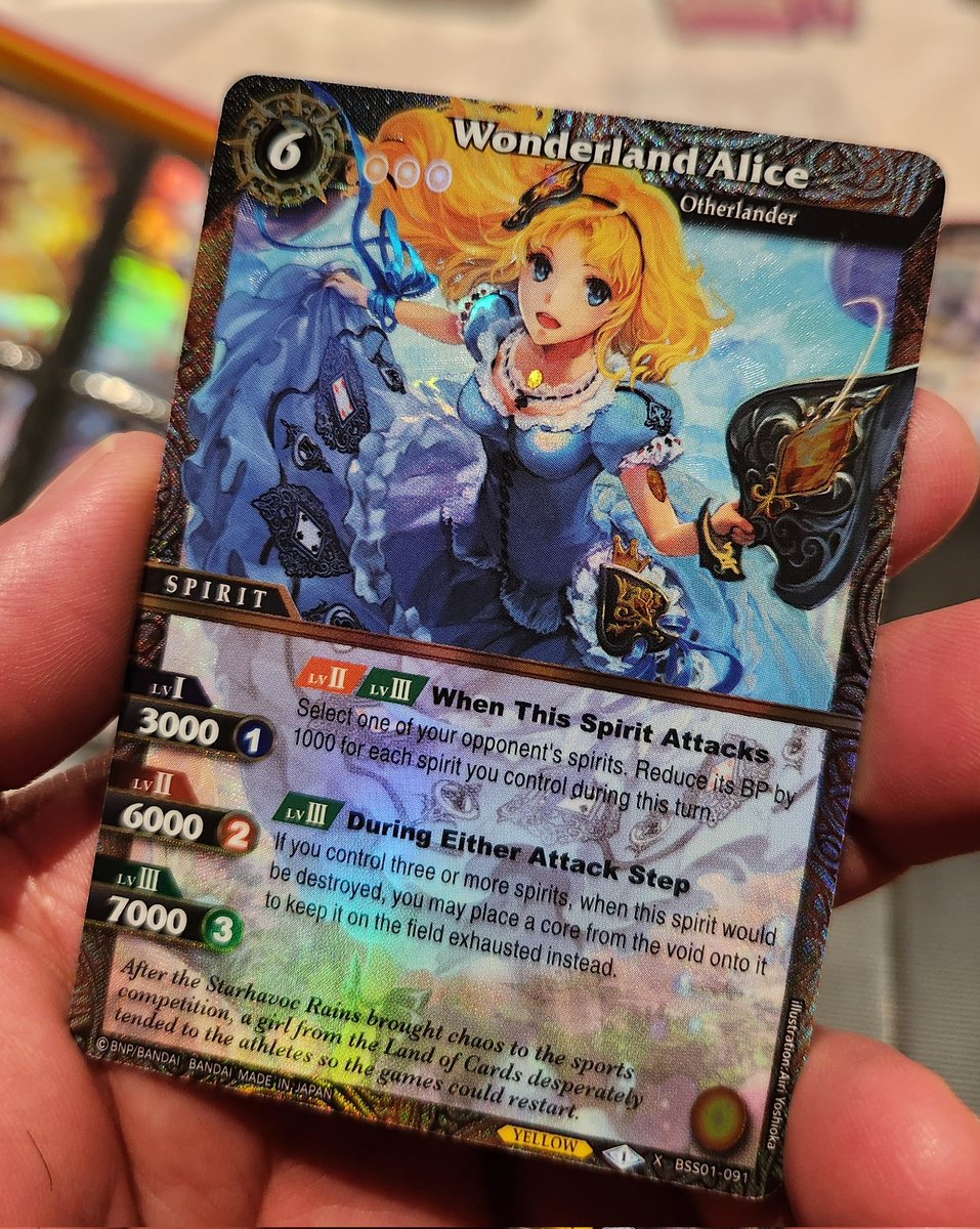 TCGTaj's tweet photo. The artwork and texturing on the X rarity is stunning. You get 6 different X rarity cards in every booster box and 1 SPR. Such a stunning fantasy based card game.
#BattleSpiritsSaga #BSSLaunch https://t.co/8ox0zPvNrq