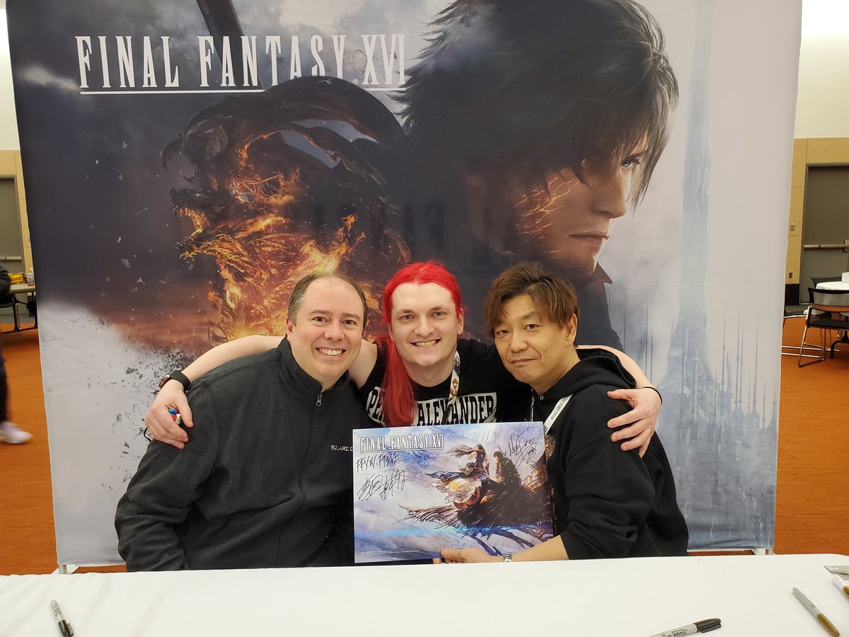 Chaoseater66's tweet photo. This year's PAX East was so much fun.  I met up with my friends, made some new friends, had fun cosplaying again, and even met Yoshi-P.  Thank you so much @nortedmango @snapplesnkisses @onewingdangela @_EverFrost @haileyccos and Ben for making this weekend unforgettable. https://t.co/T6IzGrAv4s