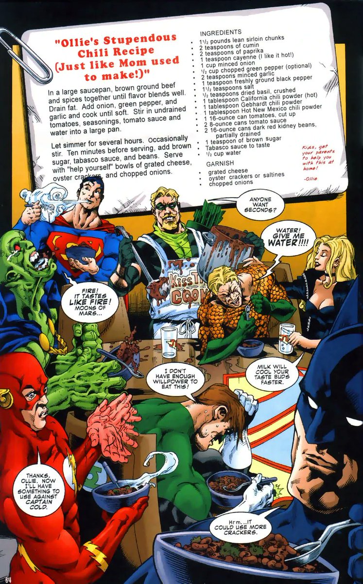 Unofficial Green Arrow week continues! Today's bonus post is all about Ollie's infamous chili! Plus, a poll for all you Star City gourmands: open.substack.com/pub/joshuawill…