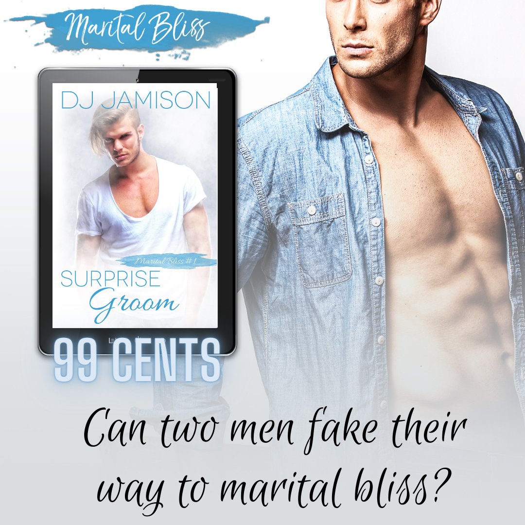 💙 99 Cent Sale! 💙 Surprise Groom is a fun marriage contract/fake relationship romance with lots of feels! mybook.to/SurpriseGroom #mmromance #bookdeals #99cents #djjamison