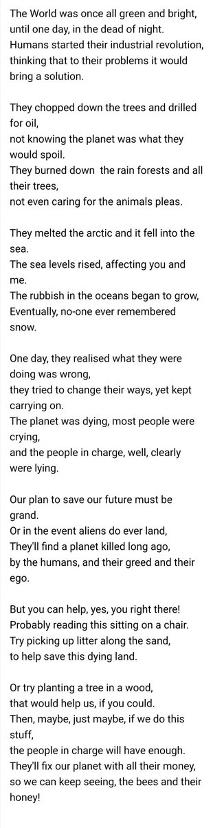 GirvanEnglish's tweet photo. A poem inspired by society and their attitudes towards nature written by Aiden in S1. #WorldPoetryDay2023 @GirvanBeeEco https://t.co/j7El1lly2x