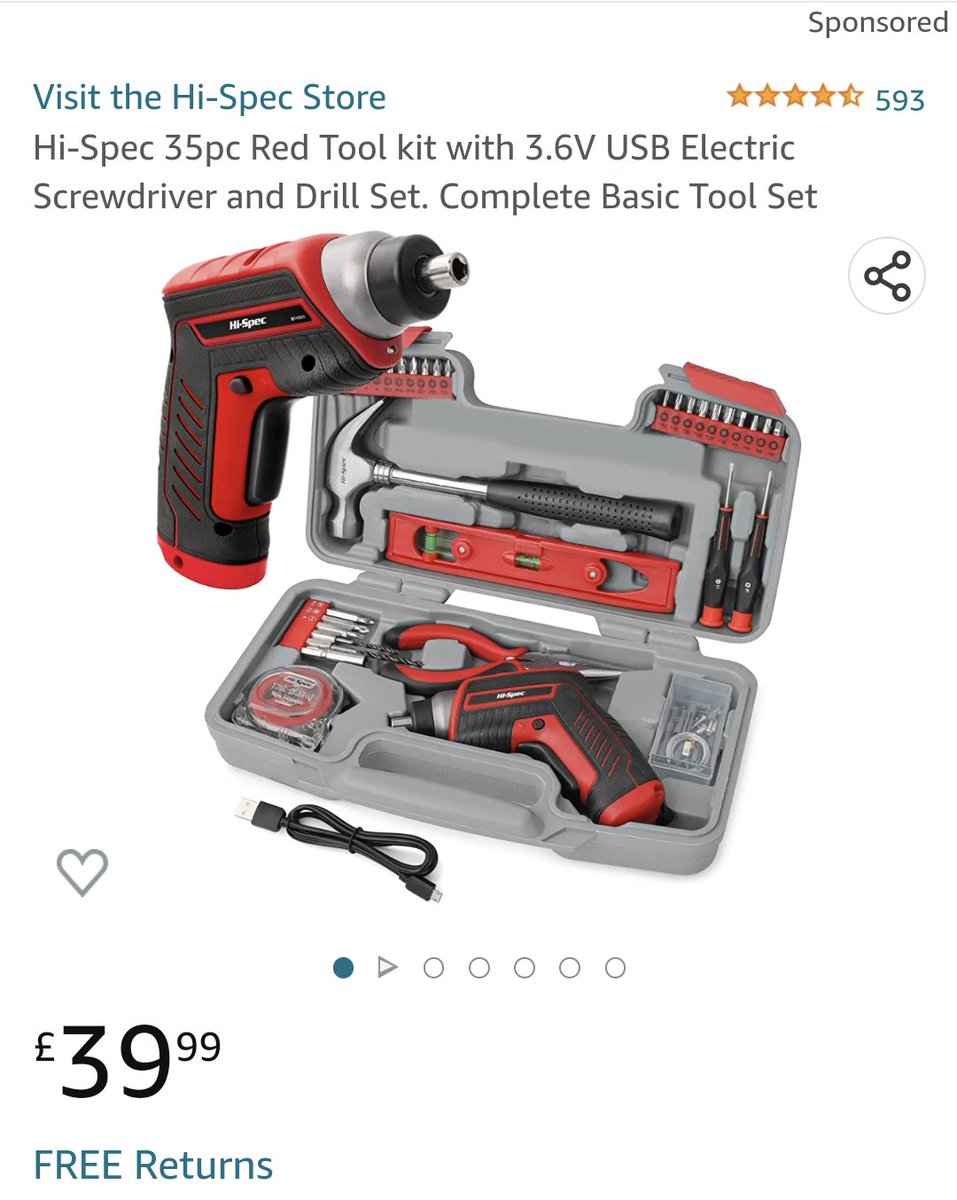 DaveMsaid's tweet photo. Same cheap set of tools, same seller. However the "Women's tool set" which, of course, is in Pink costs an extra 2 quid (or 5%). Pointlessly gendered. https://t.co/2l1xiiWgxm
