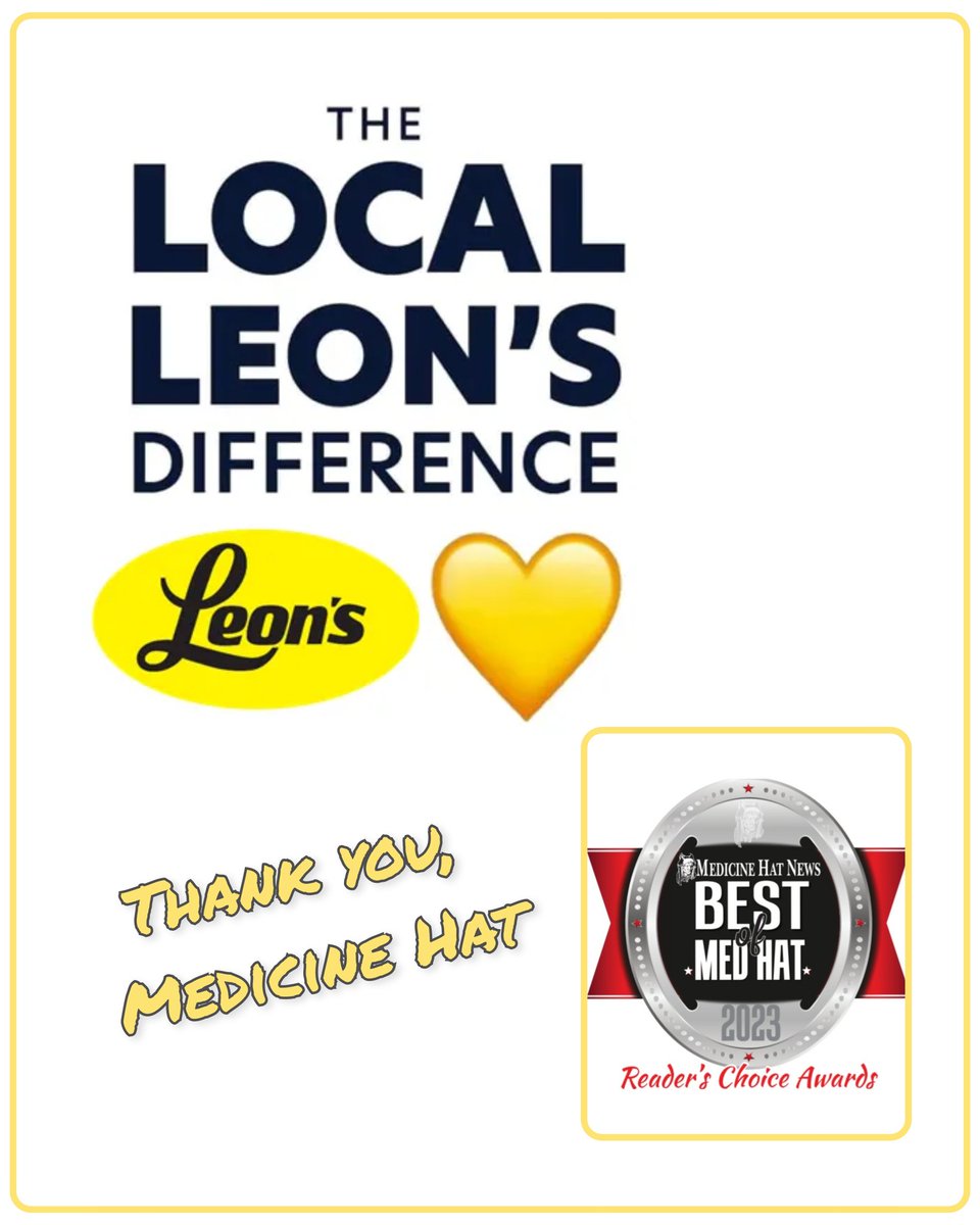 Thank you Medicine Hat for taking the time to vote for us! You are #1

#1 Appliance Store
#2 Furniture Store 
#2 Mattress  Store 
#2 Home Decor

We are  locally owned and operated with 3 generations of family serving this great community we call home💛
