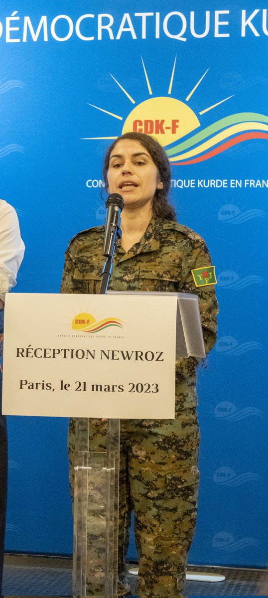 Berivanfirat75's tweet photo. Les porte-paroles des YPG/YPJ Nuri Mahmud et Ruksen Mihamed venu du Rojava pour la Réception du #Newroz,le 21 mars du @Le_CDKF au Lutetia.
Les portes-paroles se sont adressés à nos convives,  journalistes,élus,juristes, représentants politiques et de la société civils. https://t.co/XnKvXwK6KZ
