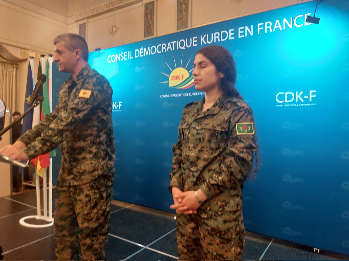 Berivanfirat75's tweet photo. Les porte-paroles des YPG/YPJ Nuri Mahmud et Ruksen Mihamed venu du Rojava pour la Réception du #Newroz,le 21 mars du @Le_CDKF au Lutetia.
Les portes-paroles se sont adressés à nos convives,  journalistes,élus,juristes, représentants politiques et de la société civils. https://t.co/XnKvXwK6KZ