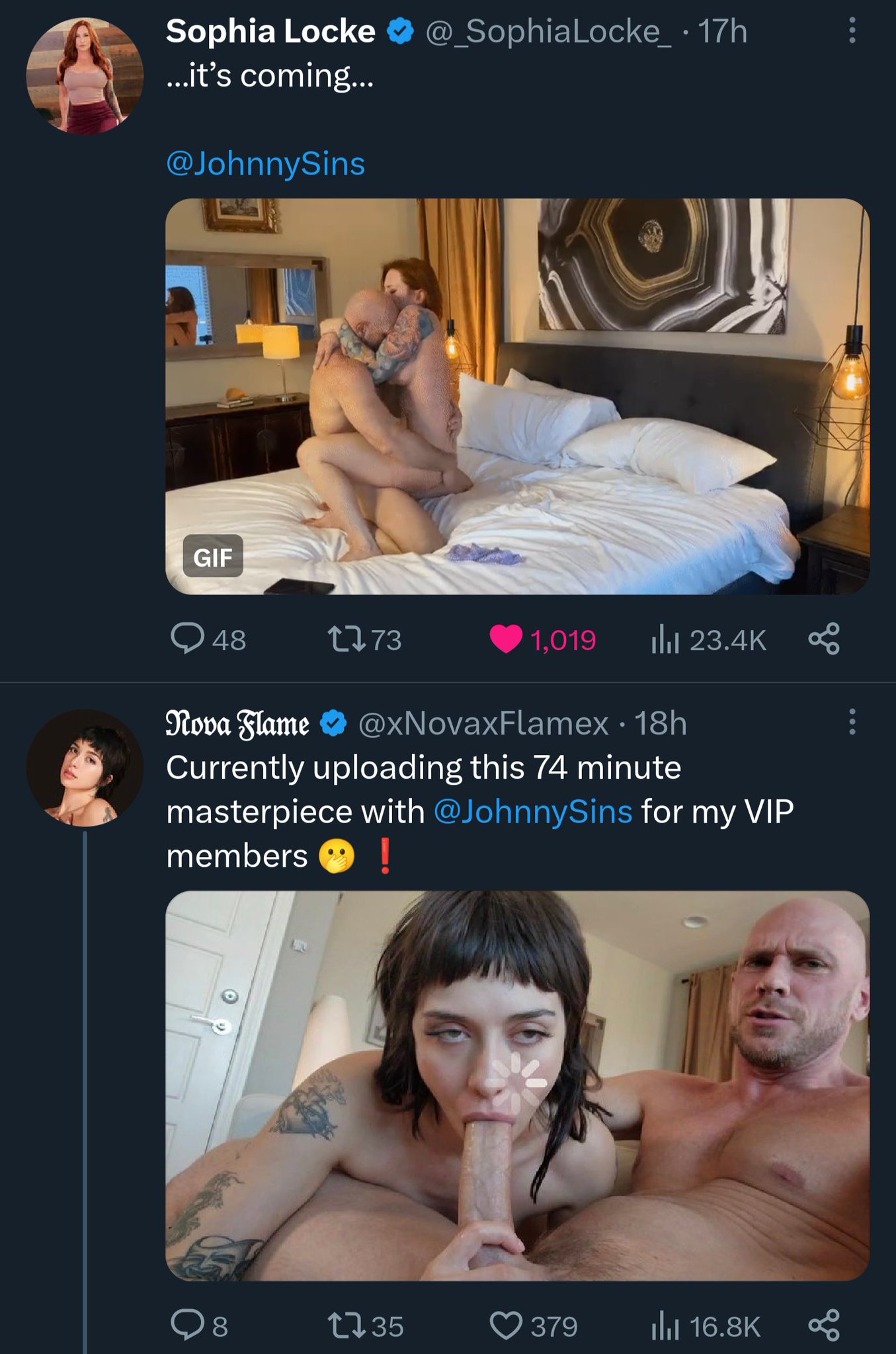 A lot of @johnnysins content on my feed today https://t.co/VHbM8coa1H