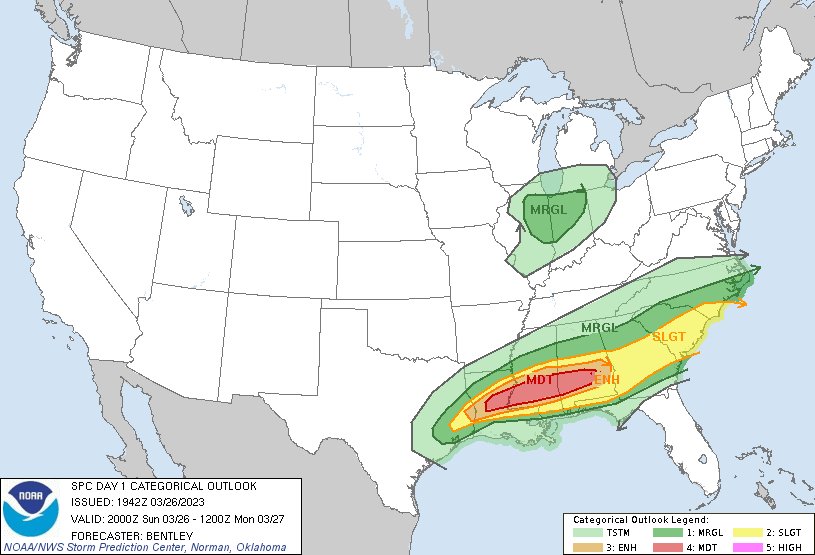 NWS Storm Prediction Center on Twitter "244pm CDT SPC Day1 Outlook