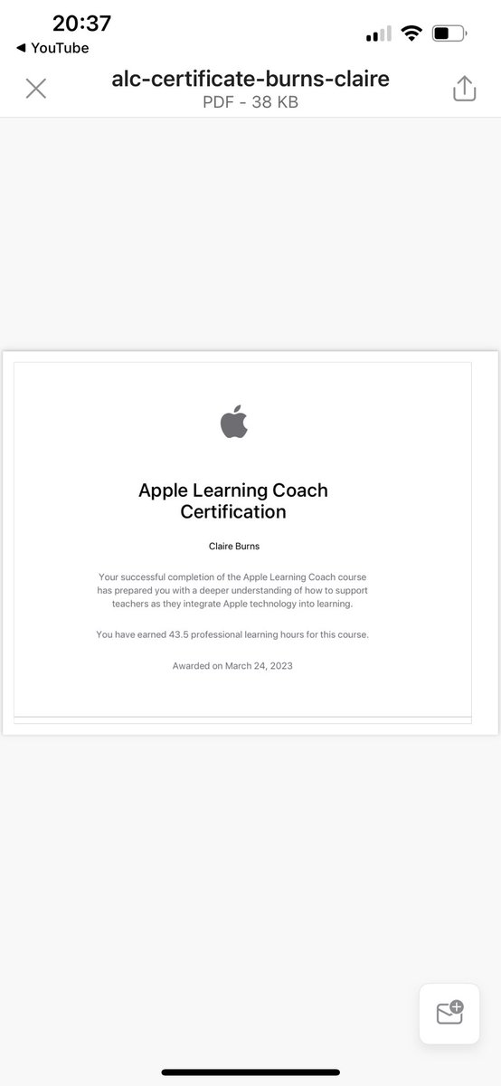 Absolutely delighted to become a certified Apple Learning Coach 🥳 @AppleEDU @GlasgowRTC #AppleLearningCoach