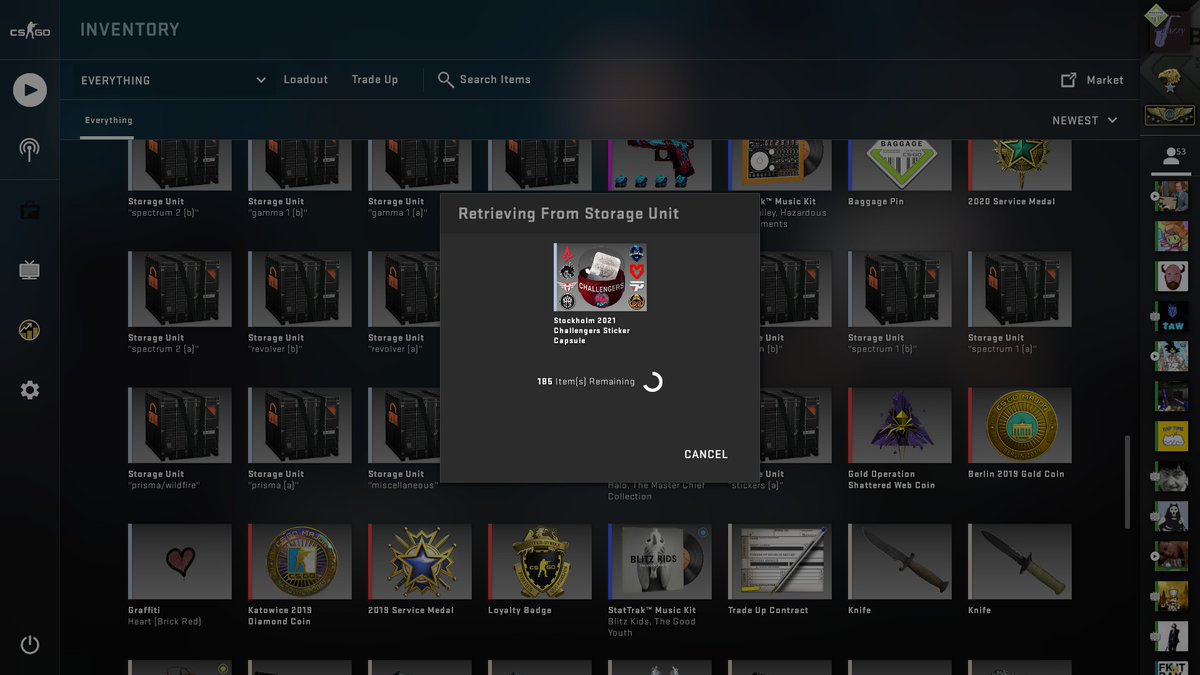 CSGOJazzy's tweet photo. just found 250+ stockholm capsules that i had in a random storage unit.

it's like finding that $5 in your jeans except it's now worth $1500 because ??? https://t.co/7u3DrjIEZv