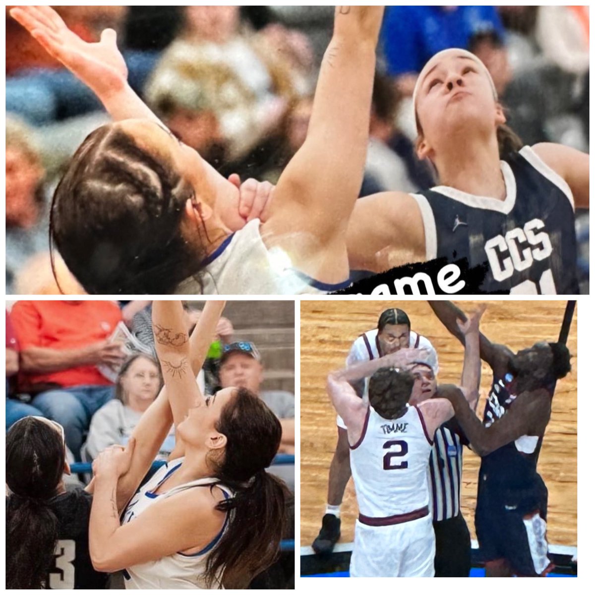 3wdw's tweet photo. Last night at the elite 8 game and 2A AR girls basketball.. Is this the new latest way to ensure a win at the jump ball? https://t.co/wnYDVoit0a