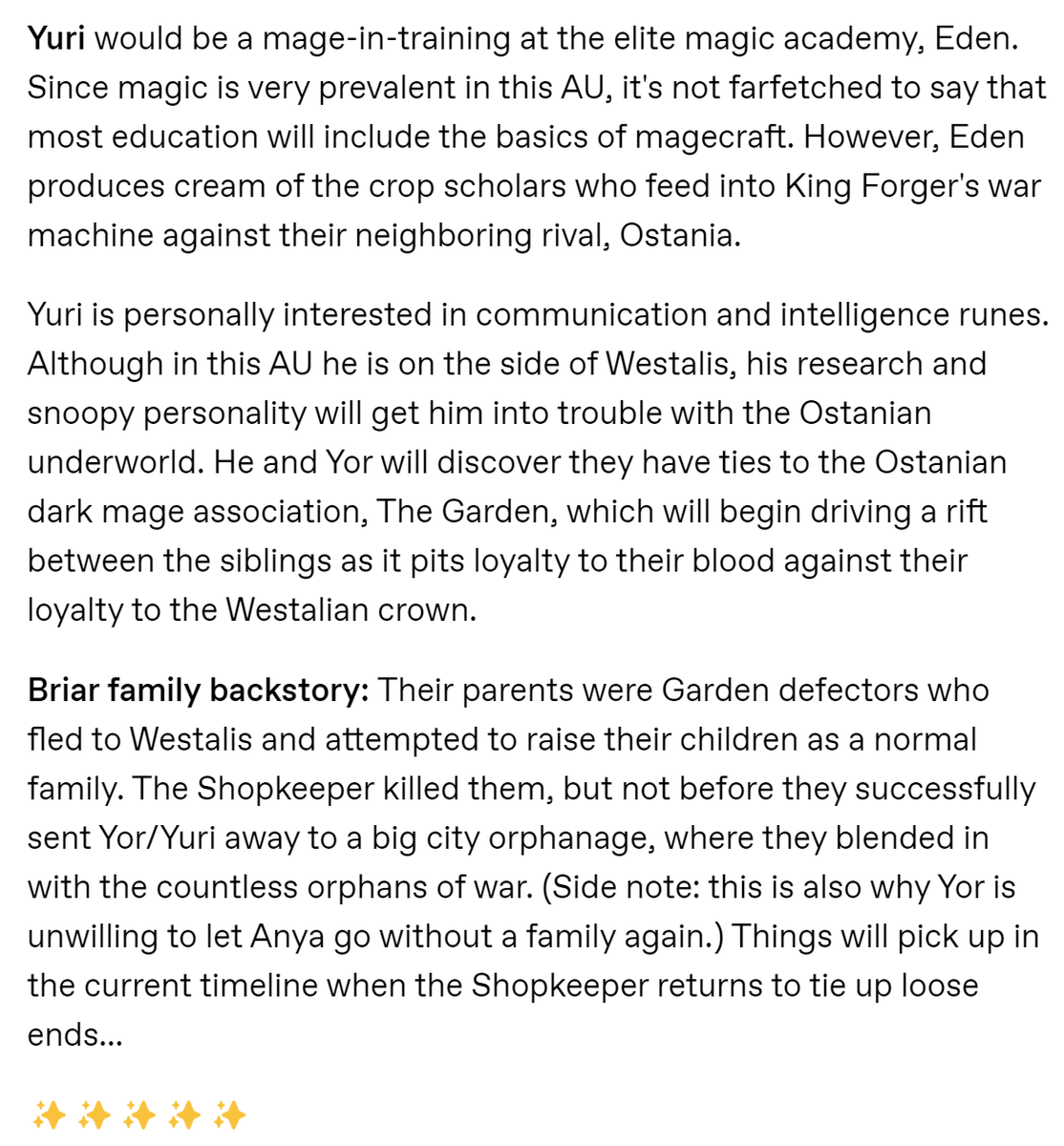 steohmochi's tweet photo. got a tumblr ask regarding my spy x family 『royal guard AU』 and ended up just writing out most of the lore... it's a bit of a read, but here it is if you're interested!! 

👑⚔️🌹
#spyxfamily https://t.co/p7VSpobeHi