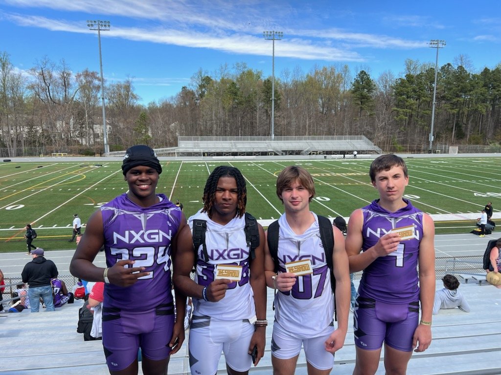 Boys got work in at the NXGN Regionals today. Pictured L to R: Gibson Gross, DK Chapman, Max Tanner, Jamar Leeper, Ruben Perez, Bryce Sowers, &amp; Johnny Sowers. Congrats to Jamar, DK, Johnny, &amp; Max on getting Bids to The Show in Atlanta.
